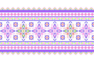 Pixel Pattern Floral pattern using pastel tones, bright, comfortable to the eyes, giving warmth with geometric elements for decoration for beauty and perfection.