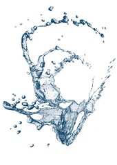 抽象的な青い水しぶきの3dイラスト