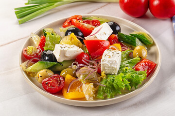 Greek salad with feta cheese