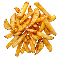 Golden, Seasoned French Fries Piled Together