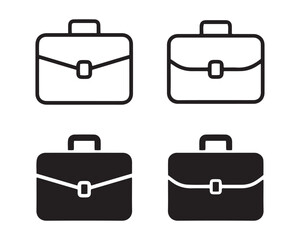 Briefcase Icon Set. Minimalist Business Symbols in Grid Format for Office UI & Branding.