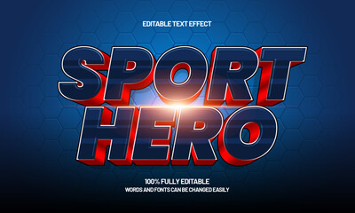 sport hero editable text effect with a sport and match text style