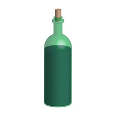 bottle of wine isolated
