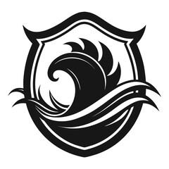 EmblemWave vector clean black silhouette design white background
