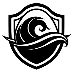 EmblemWave vector clean black silhouette design white background