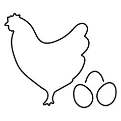 chicken icon isolated on white background, vector illustration.