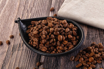 Roasted brown araboca coffee beans
