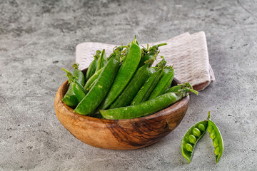 Ripe swwet organic green peas