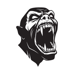 Decay in motion, horror in stillness – Ghoul silhouette manifested in cold Ghoul vector – Ghoul illustration – Halloween vector

