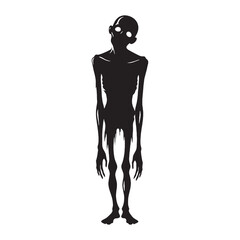 Fototapeta premium Born in silence, raised by rot – Ghoul silhouette shaped in cursed Ghoul vector – Ghoul illustration – Halloween vector
