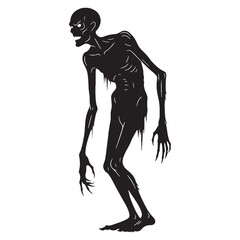 Lurking in forgotten cemeteries – Ghoul silhouette crafted from dark Ghoul vector – Ghoul illustration – Halloween silhouette

