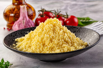 Boiled wheat couscous grain garnish