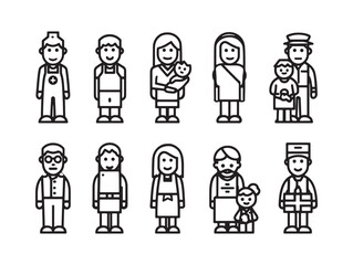 Volunteer Missionary Simple Line Drawing