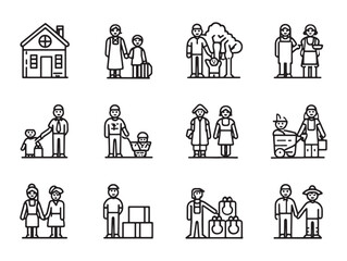 volunteer organization minimalist 2d design