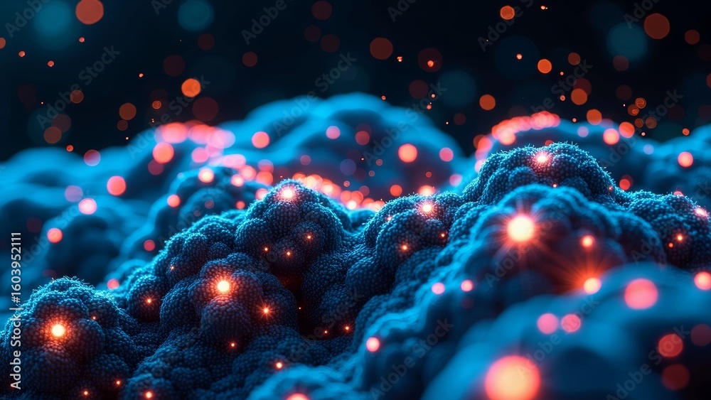 Wall mural microscopic technology particle scene