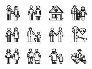 volunteer recognition clean 2d line drawing