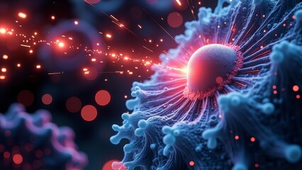 Microscopic cellular technology scene