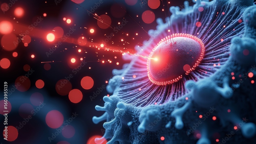 Wall mural microscopic cellular technology scene