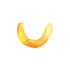 Cheese Puff Isolated on White: A Crunchy Snack Watercolor