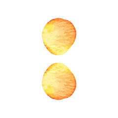 Watercolor Potato Chips: Golden Snack Illustration