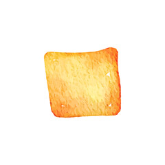 Watercolor Toast Slice - Simple Breakfast Staple