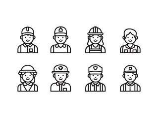 Volunteer Worker Minimalist Line Drawing