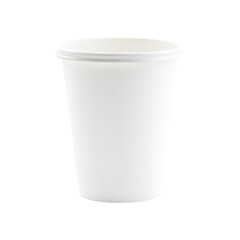 White disposable plastic cup for coffee or other beverages
