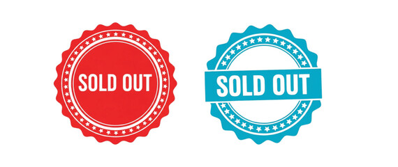 Two Colorful Sold Out Seals, Indicating Scarcity and High Demand