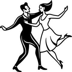 Dancing Couple Silhouette  vector