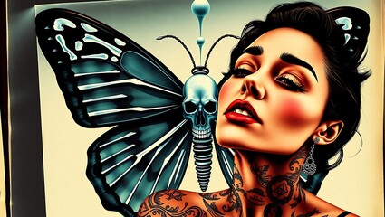 woman with butterfly