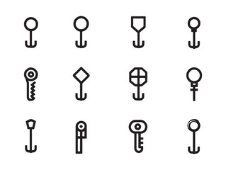 wall hooks minimalist 2d line art design