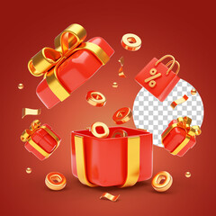 gift box with red ribbon