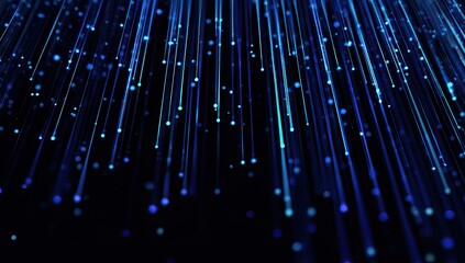 Abstract digital art featuring glowing lines and dots