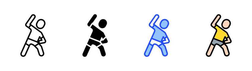 Side Stretch Icon Collection With Multiple Styles