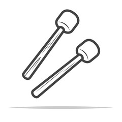Bass drum mallet outline icon transparent vector isolated