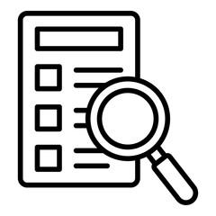 inspection document outline icon for checking report or list