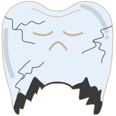 The teeth around the root of the tooth fall off, accompanied by joint fracture.