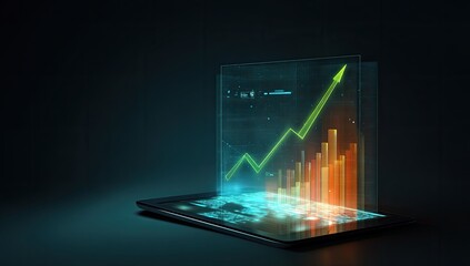 Digital tablet displaying interactive graphs