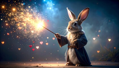 A Small Furry Creature Performing Magic With Lights And Decorations, cute wallpapers