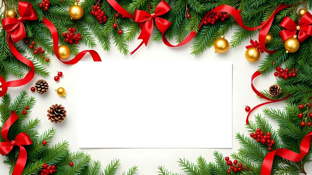 Christmas frame with holly