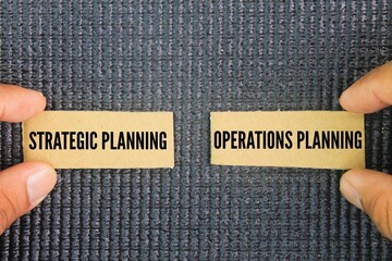 What are the two main types of planning? Strategic planning and Operations planning. distinct yet...