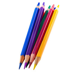 Fototapeta premium Close-up of colorful pencils angled diagonally