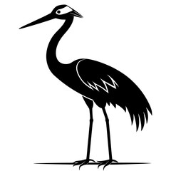 Crane vector clean black silhouette design white background
