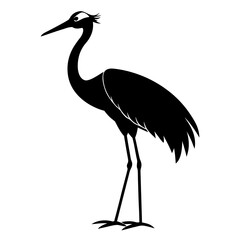 Crane vector clean black silhouette design white background