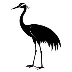 Crane vector clean black silhouette design white background