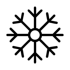 Obraz premium Snowflake Outline Icon Vector for Winter, Cold, and Christmas Design