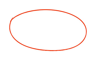 Hand Drawn Red Oval Circle Isolated Vector Shape Design Element Illustration on transparent background