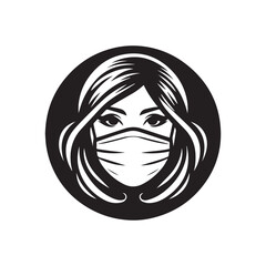 vector logo of a person wearing a mask