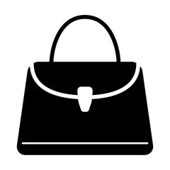 女性向けのハンドバッグ　アイコン・シルエット　ベクター／透過PNG／JPEG白背景