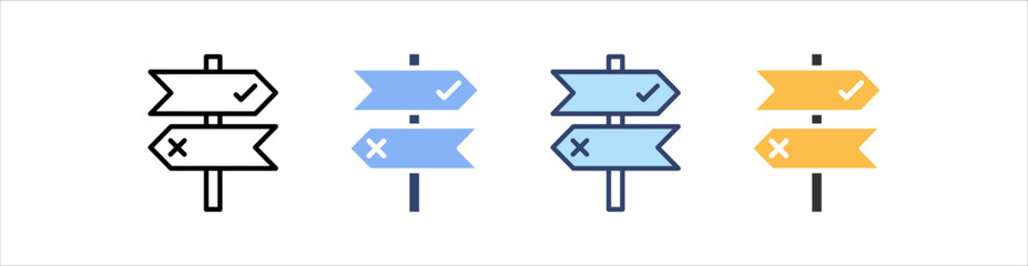 Decision Icon Set Multiple Style Collection